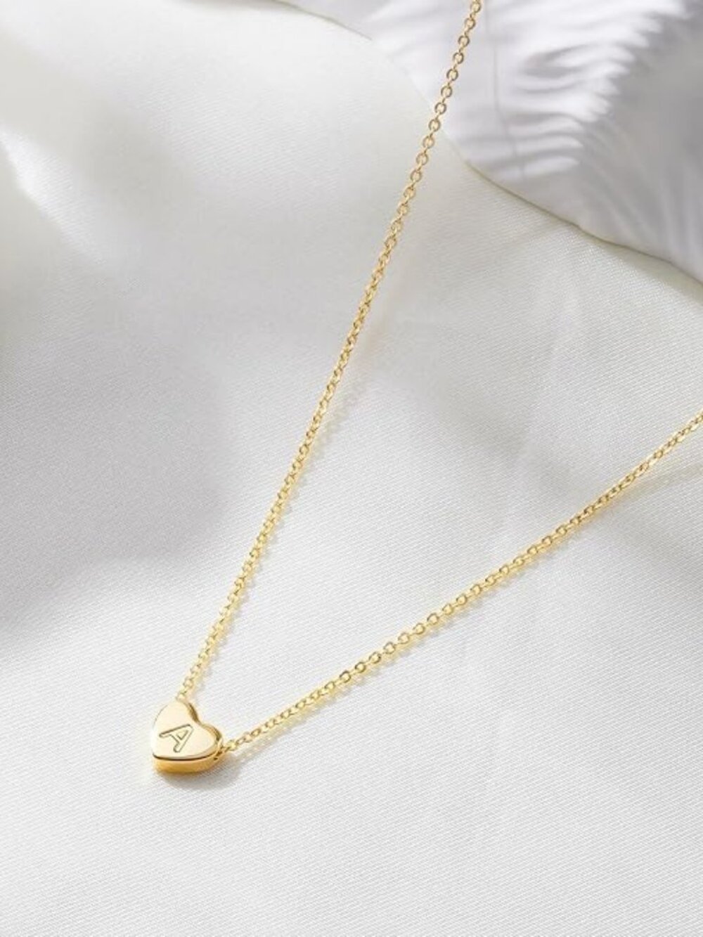 Turandoss Heart Initial Necklace for Girls, 14K Gold Plated Birthday Gift